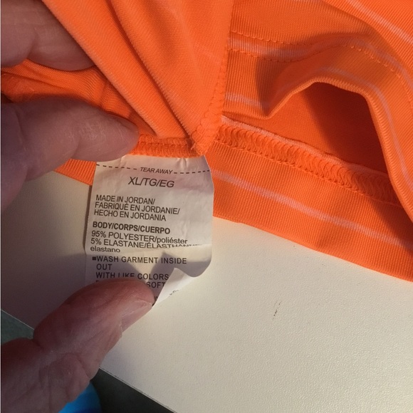Under Armour Men’s polo shirt - Orange/White Striped- Size XL - EUC - Picture 4 of 5